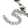 304 Stainless Steel Flower Link Chain Bracelets with Enamel BJEW-E088-02P-4