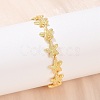 Brass Link Chain Bracelets for Women BJEW-L707-04G-04-3