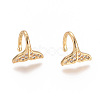 Golden Plated Brass Micro Pave Cubic Zirconia Cuff Earrings EJEW-L244-40G-1