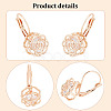 2 Pairs 2 Colors Clear Cubic Zirconia Rose Flower Leverback Earrings EJEW-AN0002-85-3