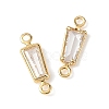SHEGRACE Brass Pave Cubic Zirconia Trapezoid Connector Charms XGRQ2O049-444A-G-2
