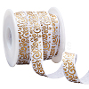10Yards Gold Stamping Flower Polyester Elastic Cord OCOR-WR0001-49B-1