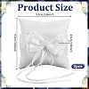 Square Polyester with Plastic Pearl Flower Wedding Finger Ring Display Pillow RDIS-WH0016-24A-3