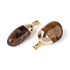 Natural Tiger Eye Pendants G-N360-05G-07-2
