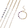 Round Natural Gemstone Beads Link Bracelets BJEW-JB13488-2