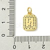 Rack Plating Brass Micro Pave Clear Cubic Zirconia Charms KK-G501-01N-G-3
