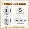2 Rolls Paper Self-Adhesive Clothing Size Labels Sticker Rolls DIY-LP0005-32A-2