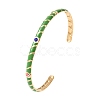 304 Stainless Steel Enamel Cuff Bangles for Women BJEW-H637-02A-G-4