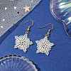 Snowflake Braided Glass Seed Bead Dangle Earrings EJEW-JE05868-2