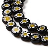 Flat Round Handmade Millefiori Glass Beads LK-R004-55-A-4