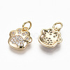 Brass Micro Pave Clear Cubic Zirconia Charms RJEW-T063-38G-NF-2