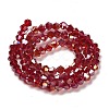 Transparent Electroplate Glass Beads Strands EGLA-A039-T6mm-B27-2