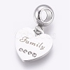 304 Stainless Steel European Dangle Charms STAS-O097-09P-1