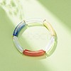 Acrylic Curved Tube Beaded Stretch Bracelet for Women BJEW-JB08374-2