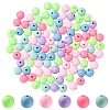 Round Spray Painted Fluorescent Acrylic Beads MACR-YW0002-71-1