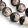 Handmade Two Tone Gold Sand Lampwork Round Beads Strands LS-LAMP-O007-01C-1