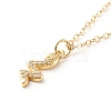 Brass Micro Pave Clear Cubic Zirconia Pendant Necklaces NJEW-JN03490-2