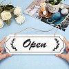 Closed & Open Sign Natural Wood Door Hanging Decoration for Front Door Decoration HJEW-CN0001-02-3