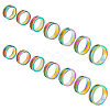 14pcs 7 size Unisex Stainless Steel Grooved Finger Ring Sets RJEW-UN0002-65MC-1