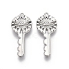 Key Brass Micro Pave Clear Cubic Zirconia Pendants KK-G436-23P-2