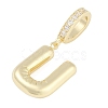 Brass Micro Pave Clear Cubic Zirconia Pendants KK-M289-01U-G-2