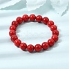 10MM Natural Dyed White Jade Round Beaded Stretch Bracelets for Women GG-CBA3F02-12B-1