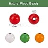 200Pcs 4 Colors Painted Natural Wood Beads WOOD-SZ0001-06-2