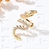 Brass Clear Cubic Zirconia Cuff Earrings EJEW-Q025-01B-G-4