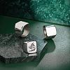 3Pcs 3 Size 304 Stainless Steel Rectangle Signet Finger Rings RJEW-UN0001-26P-2