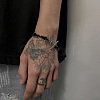 Two Tone 201 Stainless Steel Curb Chain & Cable Chain Double Layers Bracelets for Women Men FS-WGC755C-03-2