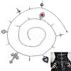 1Pc Gothic Theme Alloy Heart Cross Rose Flower Rivet Pendant Waist Belly Chains NJEW-BM0001-06-1