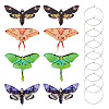 4 Pairs 4 Colors Butterfly Alloy & Acrylic Hoop Earrings EJEW-TA0001-88B-2