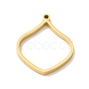 Ion Plating(IP) 304 Stainless Steel Open Back Bezel Pendants High Polished STAS-K208-18-2