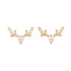 Brass Pave Cubic Zirconia Pendants KK-CBA866A-13G-1