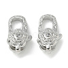 Brass Micro Pave Clear Cubic Zirconia Lobster Claw Clasps KK-M308-17P-1