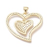 Brass Micro Pave Clear Cubic Zirconia Pendants KK-O-127-25G-2