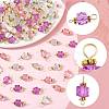100Pcs Clear Acrylic Faceted Cube Connector Charms PALLOY-FS00042-01-2