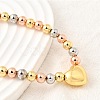 Three-color Brass Heart & Round Beaded Necklaces for Women NJEW-D314-10PG-2