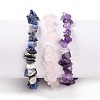 Chips Natural Mixed Stone Stretch Bracelets BJEW-JB05642-3