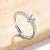 S925 Sterling Silver Adjustable Letter Rings for Women RJEW-M068-01P-V-1