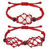 Adjustable Braided Nylon Cord Macrame Pouch Bracelet Making AJEW-SW00013-07-1