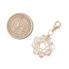 Star Copper Wire Wrapped Synthetic Moonstone Pendant Decorations HJEW-JM03027-5