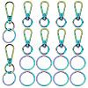 PandaHall Elite Rainbow Color Zinc Alloy Keychain Clasps FIND-PH0006-46-1