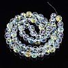 Electroplate Transparent Glass Beads Strands EGLA-N002-18B-B01-4