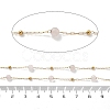 Natural Rose Quartz & 304 Stainless Steel Beads Link Chains CHS-K021-08A-06-3