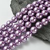 Eco-Friendly Glass Pearl Beads Strands HY-A008-12mm-RB056-3