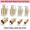 32Pcs 4 Style Brass Cord Ends KK-BBC0010-91G-2