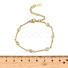 304 Stainless Steel Pave Clear Cubic Zirconia Link Chain Bracelets for Women SA-CBAABBA-07A-G-2