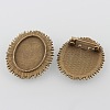 Vintage Alloy Brooch Cabochon Bezel Settings PALLOY-O038-22AB-NF-1