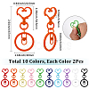 20Pcs 10 Colors Iron Keychain Clasps FIND-SC0017-35-2